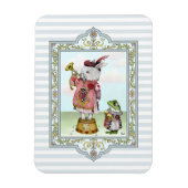Cute Alice in Wonderland White Rabbit Easter Art Magneet (Verticaal)