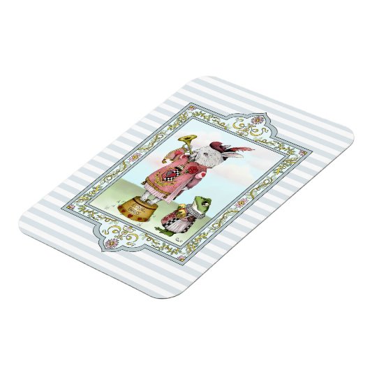 Cute Alice in Wonderland White Rabbit Easter Art Magneet (Linkerzijde)