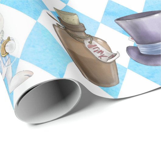 Cute Alice in Wonderland Wrapping Paper Cadeaupapier (Rol Hoek)