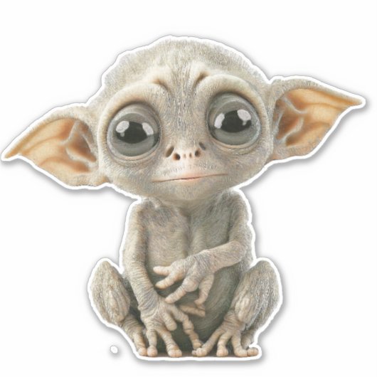 CUTE ALIEN BIG DECAL VOOR Sticker voor het knippen (Voorkant)