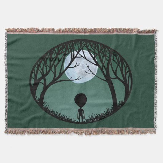 Cute Alien Blanket E.T. Alien Grey Throw Blanket Deken (Voorkant)