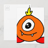 Cute Alien Briefkaart (Voorkant / Achterkant)