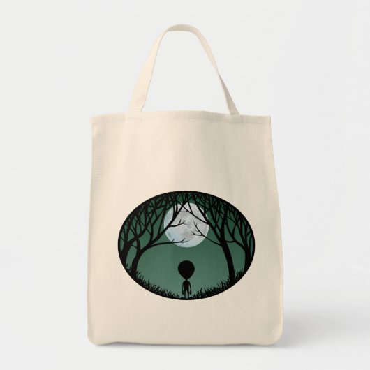 Cute Alien Canvas tas Organic Cute Alien Grocery B (Voorkant)
