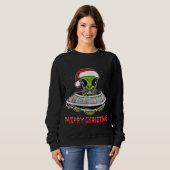 Cute Alien Christmas Tree Lights Xmas Holidays Trui (Voorkant volledig)
