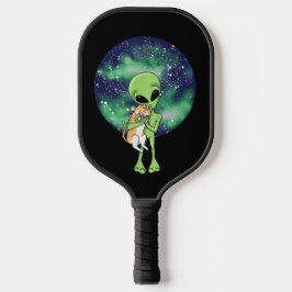 Cute Alien en Cat UFO Pickleball Paddle