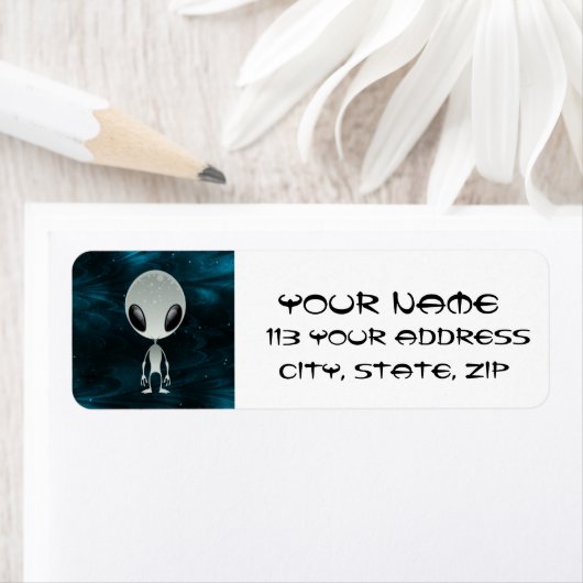 Cute Alien Etiket (Insitu)