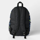 Cute Alien Galaxy Pattern Backpack Bedrukte Rugzak (Achterkant)