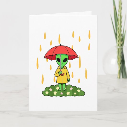 Cute Alien Get Well Soon Card Kaart (Voorkant)