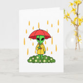Cute Alien Get Well Soon Card Kaart (Gele Bloem)