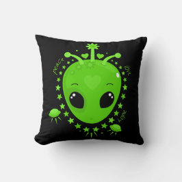 Cute Alien Peace Hope Love Fun Extraterrestrial Kussen