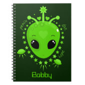 Cute Alien Peace Hope Love Kawaii Notitieboek (Voorkant)