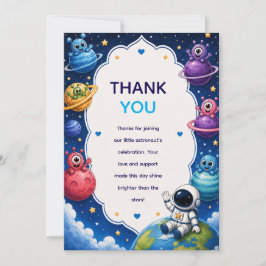 Cute Alien Planeten Baby Shower Bedankkaart