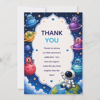 Cute Alien Planeten Baby Shower Bedankkaart