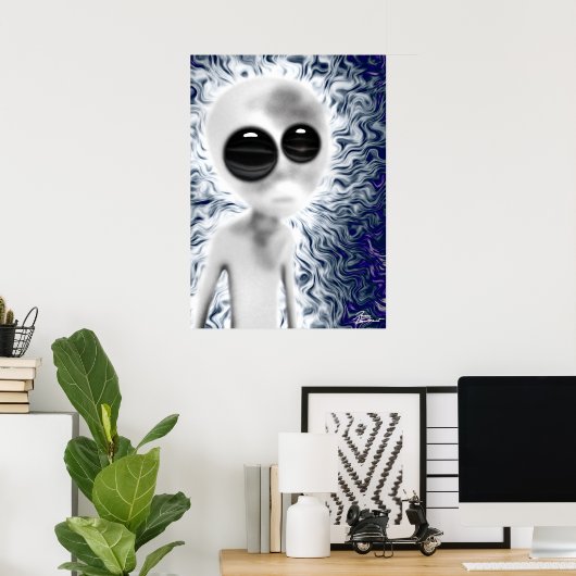Cute Alien Poster (Thuiskantoor)