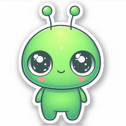 Cute Alien Sticker (Voorkant)