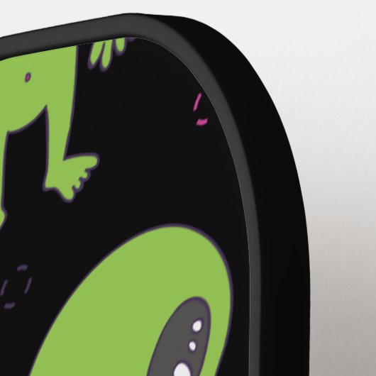 Cute Alien UFO UAP Pickleball Paddle (Links Detail)