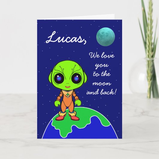 Cute Alien Valentijnsdag kaart van Jo Images (Voorkant)