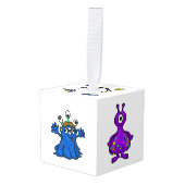 Cute Aliens Cube Ornament (Voorkant hoekig)