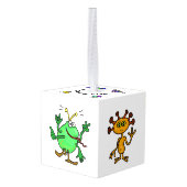 Cute Aliens Cube Ornament (Achter hoekig)