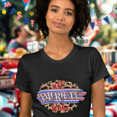 Cute All American Babe Leopard Celebration T-shirt