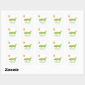 Cute Alligator Birthday Vierkante Sticker (Vel)