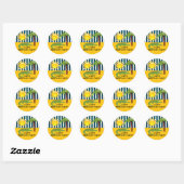 Cute Alligator Blauw Groen Geel Verjaardagssticker Ronde Sticker (Vel)