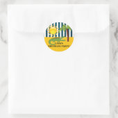 Cute Alligator Blauw Groen Geel Verjaardagssticker Ronde Sticker (Tas)