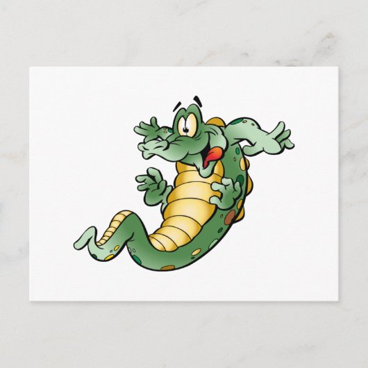 Cute Alligator Cartoon Briefkaart (Voorkant)