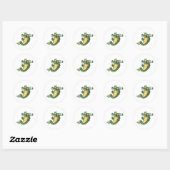 Cute Alligator Cartoon Ronde Sticker (Vel)