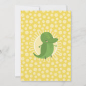 Cute Alligator Croc Neutral Baby shower Invitation Kaart (Achterkant)