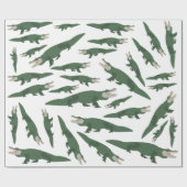 Cute Alligator Crocodile Pattern Cadeaupapier (Vlak)