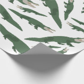 Cute Alligator Crocodile Pattern Cadeaupapier (Hoek)