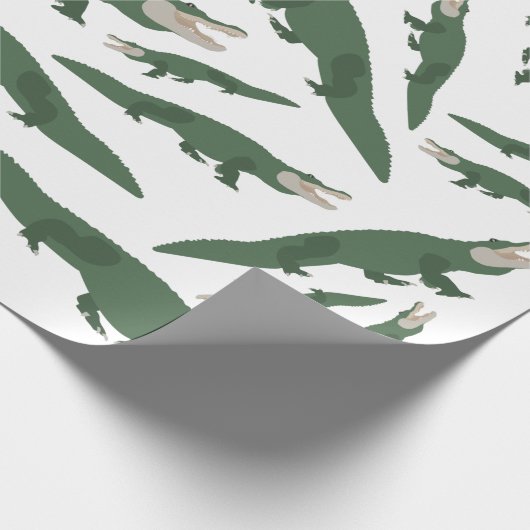 Cute Alligator Crocodile Pattern Cadeaupapier (Hoek)