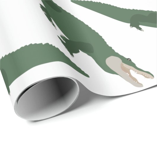 Cute Alligator Crocodile Pattern Cadeaupapier (Rol Hoek)