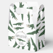Cute Alligator Crocodile Pattern Custom Name Bedankdoosjes (Geopend)