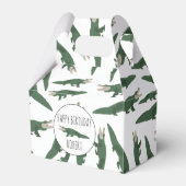 Cute Alligator Crocodile Pattern Custom Name Bedankdoosjes (Voorkant Zijde)