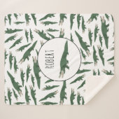 Cute Alligator Crocodile Pattern Custom Name Sherpa Deken (Voorkant (horizontaal))