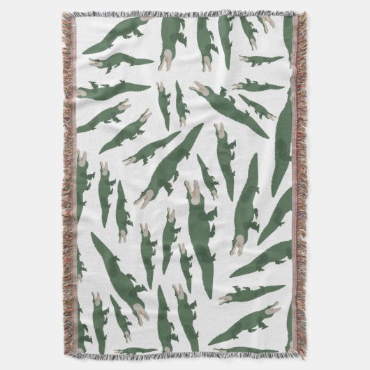 Cute Alligator Crocodile Pattern Deken (Voorkant Verticaal)