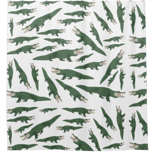 Cute Alligator Crocodile Pattern Douchegordijn (Voorkant)