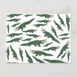 Cute Alligator Crocodile Pattern Feestdagenkaart