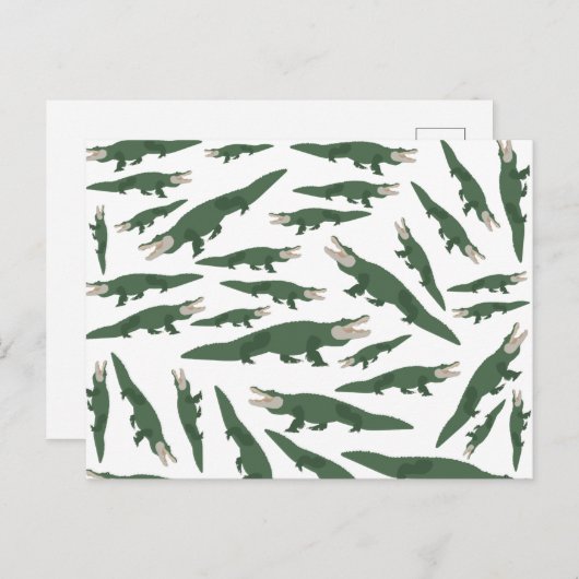 Cute Alligator Crocodile Pattern Feestdagenkaart (Voorkant / Achterkant)