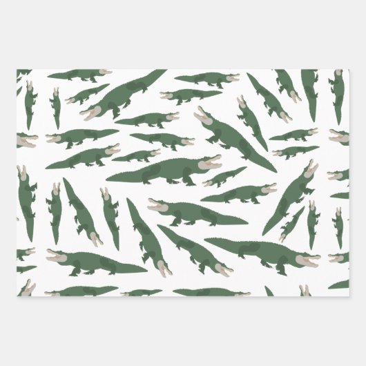 Cute Alligator Crocodile Pattern Inpakpapier Vel (Voorkant)