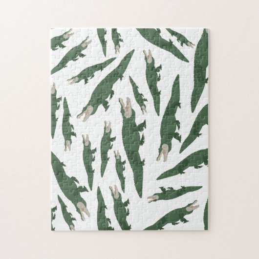 Cute Alligator Crocodile Pattern Legpuzzel (Verticaal)