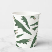 Cute Alligator Crocodile Pattern Papieren Bekers (Achterkant)