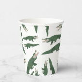 Cute Alligator Crocodile Pattern Papieren Bekers (Rechts)