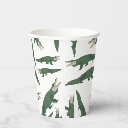 Cute Alligator Crocodile Pattern Papieren Bekers (Rechts)
