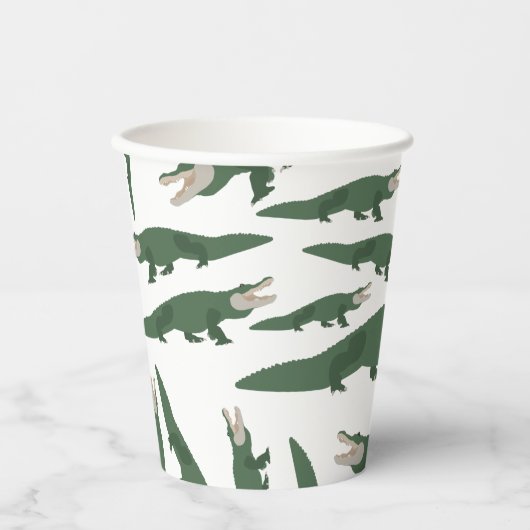 Cute Alligator Crocodile Pattern Papieren Bekers (Voorkant)