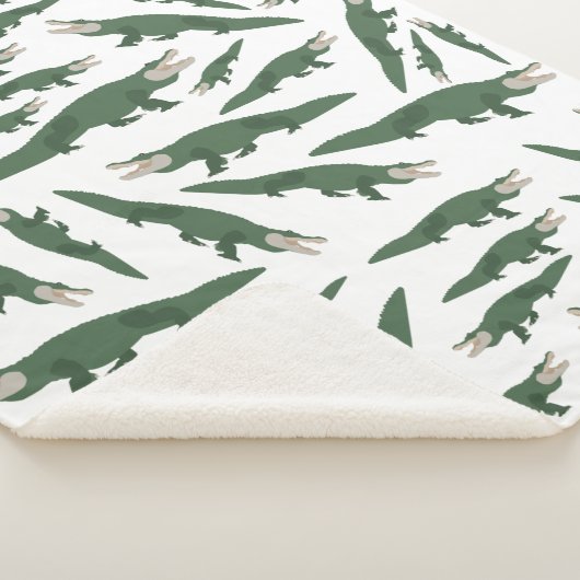 Cute Alligator Crocodile Pattern Sherpa Deken (3/4)