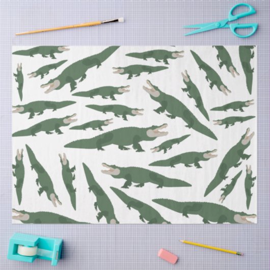 Cute Alligator Crocodile Pattern Tissuepapier (Craft)