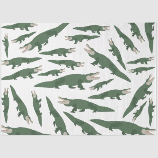Cute Alligator Crocodile Pattern Tissuepapier (Voorkant)
